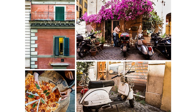 Vespa und Pizza